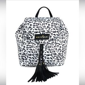 White Elm Luna Drawstring Backpack in Leopard Nylon